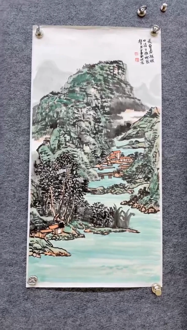 国画张馨月老师长夏春月风作品