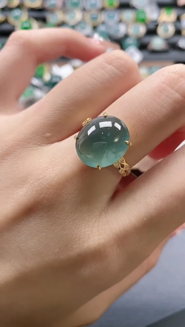 【闪购商品】翡翠戒指银S925镶嵌51511