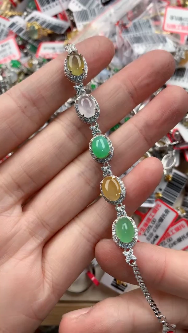 银S925镶嵌戒指翡翠55555----6