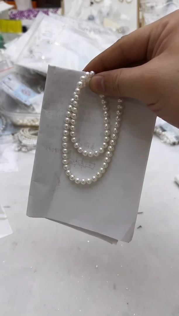 项链银S925镶嵌淡水珍珠6mm 元宝扣款-新品