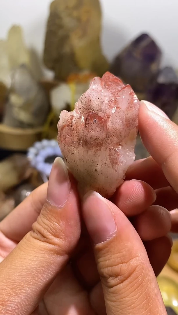水晶珠宝半成品未镶嵌68号加拿大红皮水晶