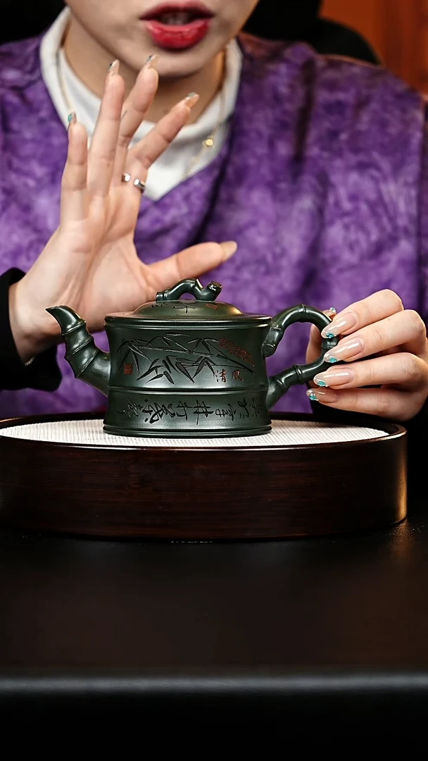 茶壶紫砂竹鼎壶