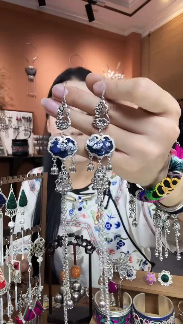 刺绣纯手工民族风耳环