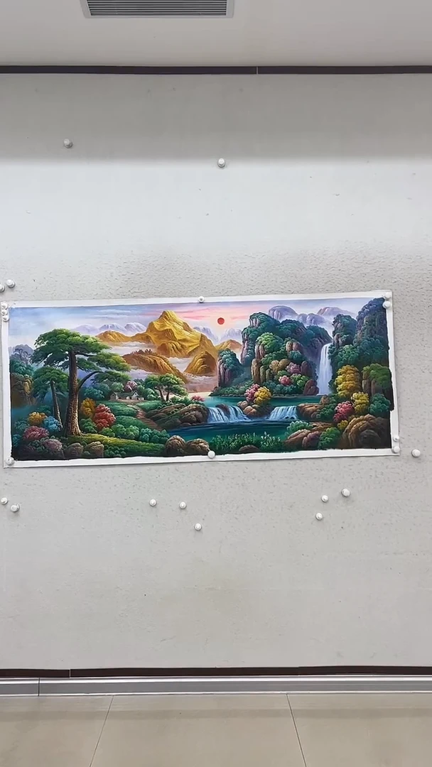 油画油画麻布-约70-180厘米-迎客松-2