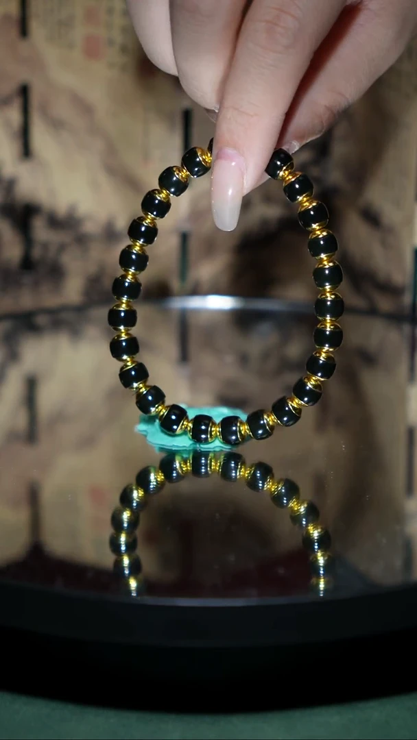 未镶嵌和田玉挂件26.5克禅韵系列黑青手串卡8mm