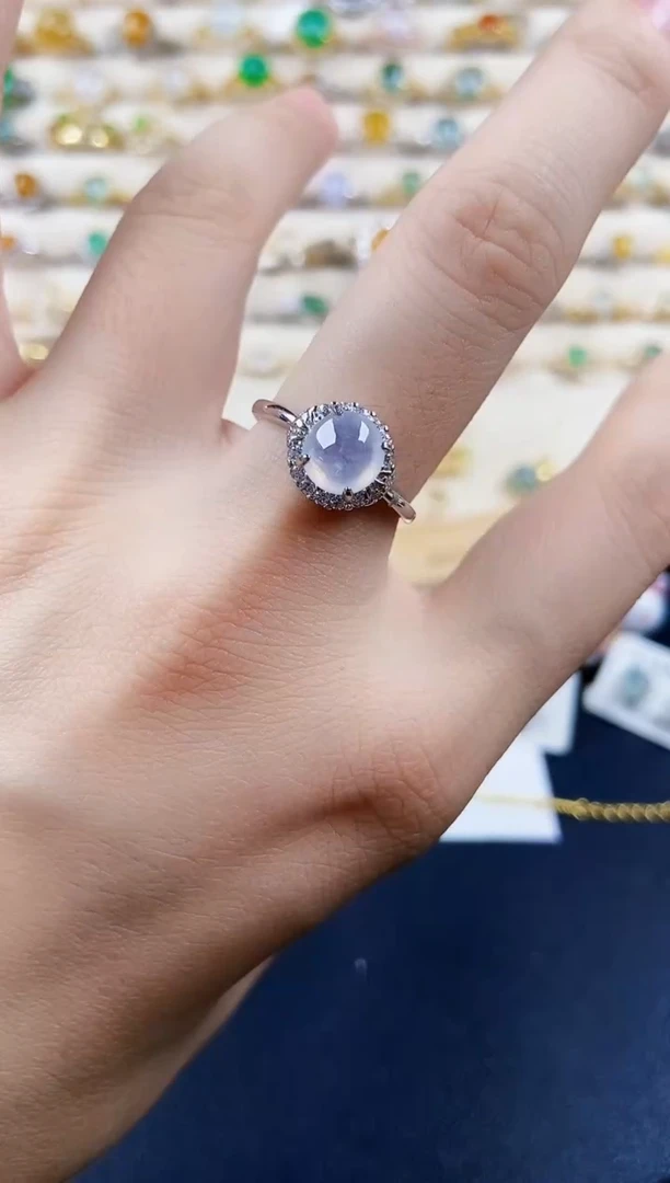 翡翠戒指银S925镶嵌56898