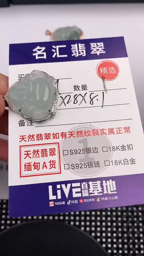 翡翠银S925镶嵌颈饰·