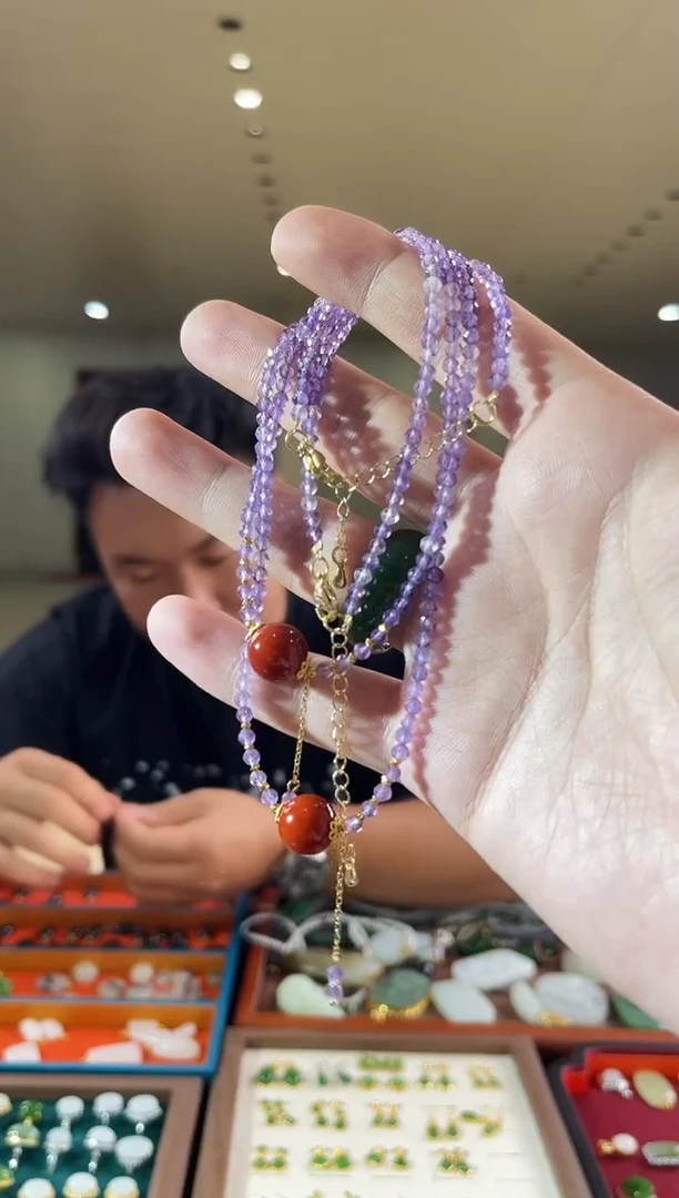 颈饰未镶嵌紫晶小艾多样性发货拍一发一