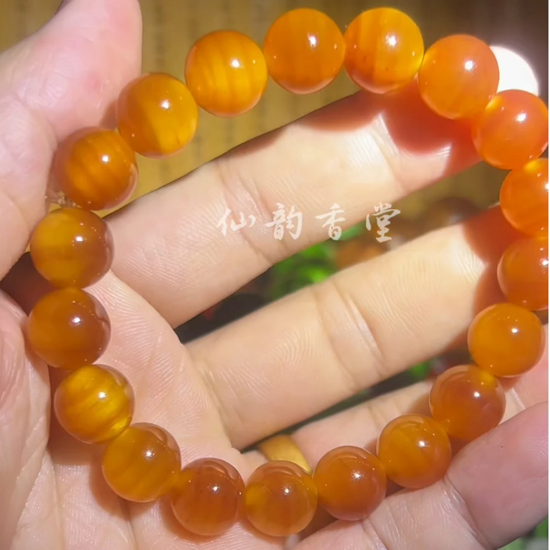 1.0帝王血龙木手串文玩+色泽透亮琥珀木琥珀木手串珠串木质