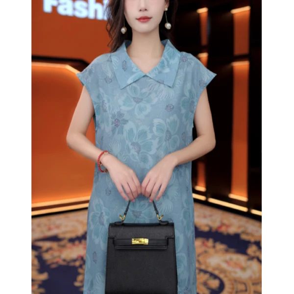 [送腰封]LYQ251275夏季新款大口袋时尚显瘦气质中长款连衣裙