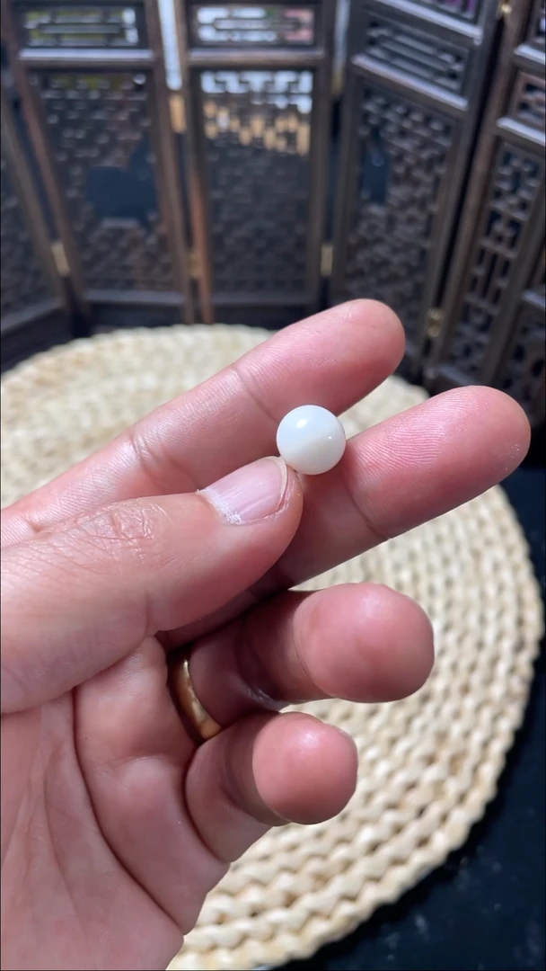 未镶嵌老型珠玛瑙/玉髓瓷白老型珠10mm