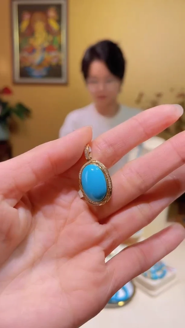 18K金镶嵌绿松石颈饰10@@BW51104053