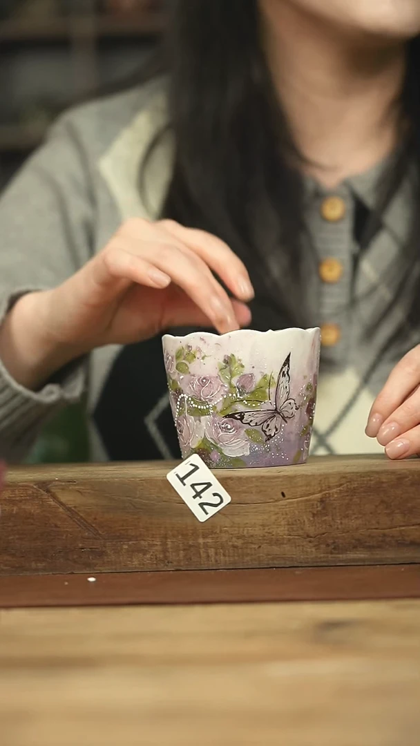 设计师手作款 ！十七手绘/手握杯