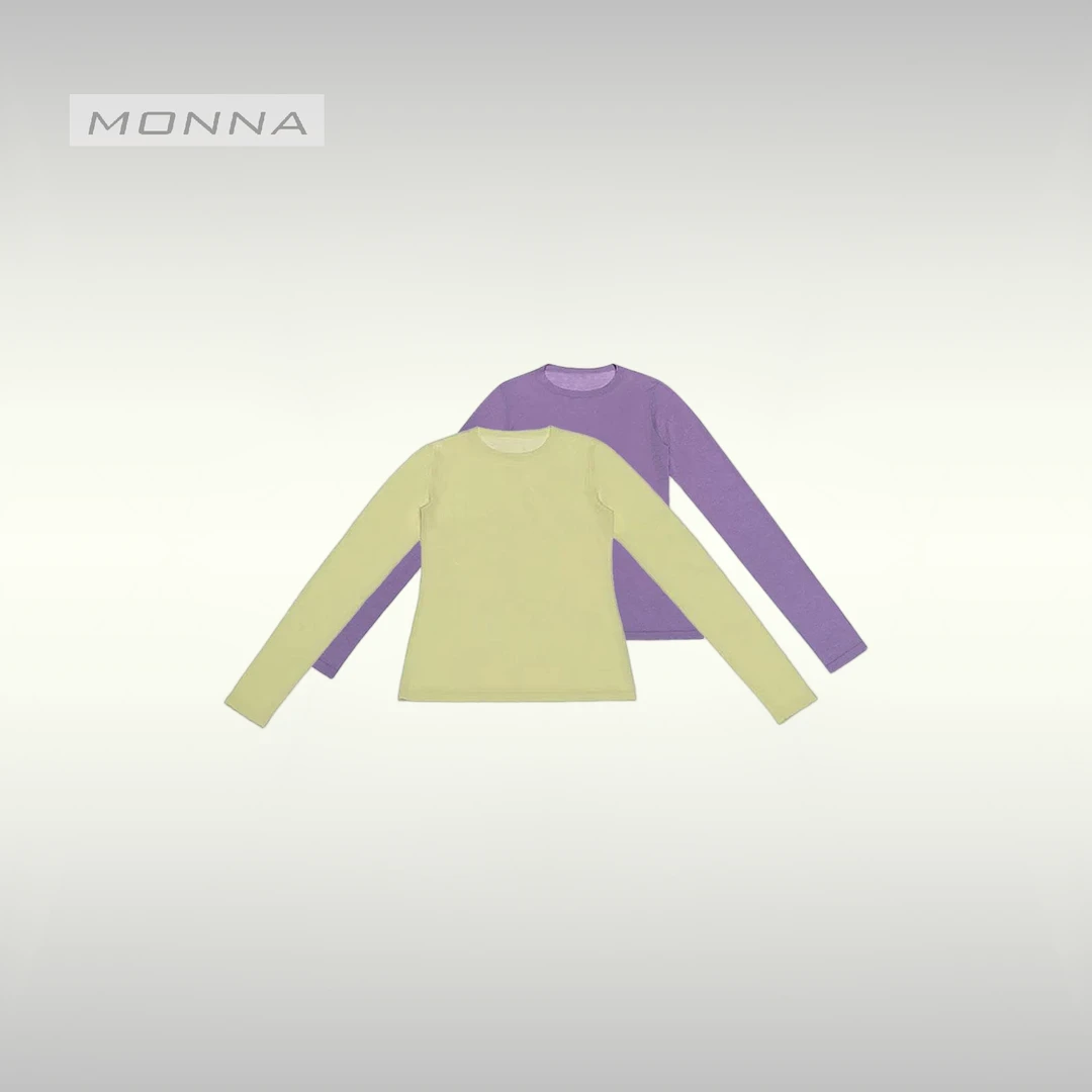 NANNAN 100水溶羊毛纯色套头圆领针织打底衫 YLM00909