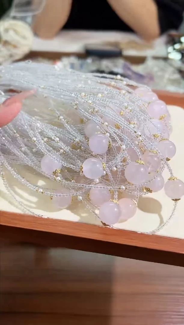 【闪购商品】水晶手链未镶嵌粉水晶吊坠默认微瑕多样性发货