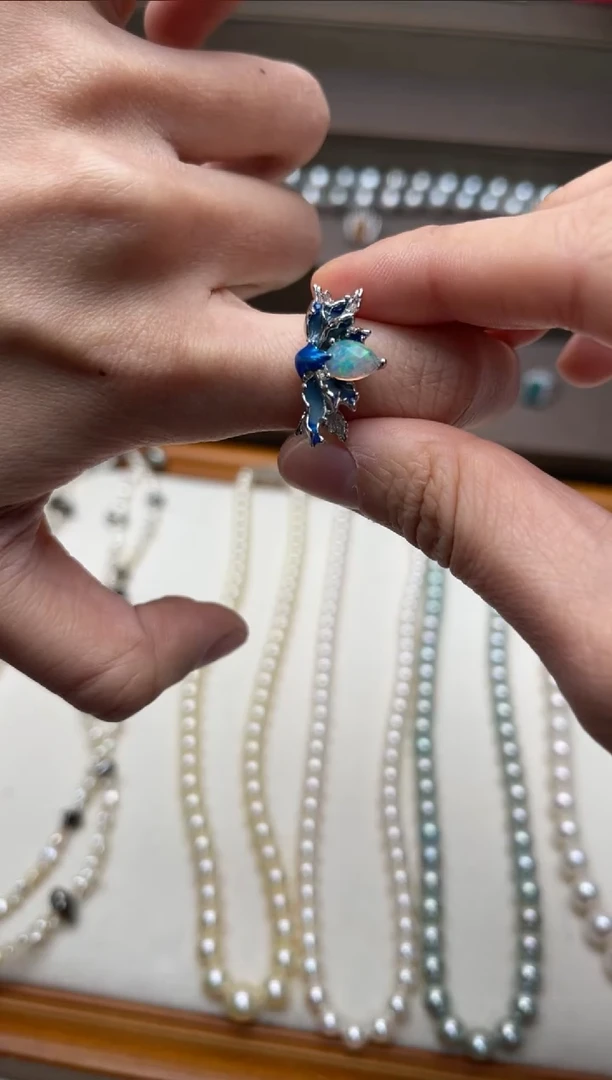 【闪购商品】欧泊戒指银S925镶嵌aj3289戒指