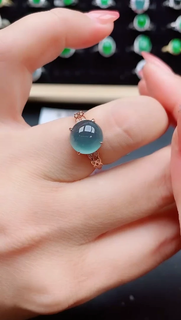 【闪购商品】翡翠戒指银S925镶嵌3535