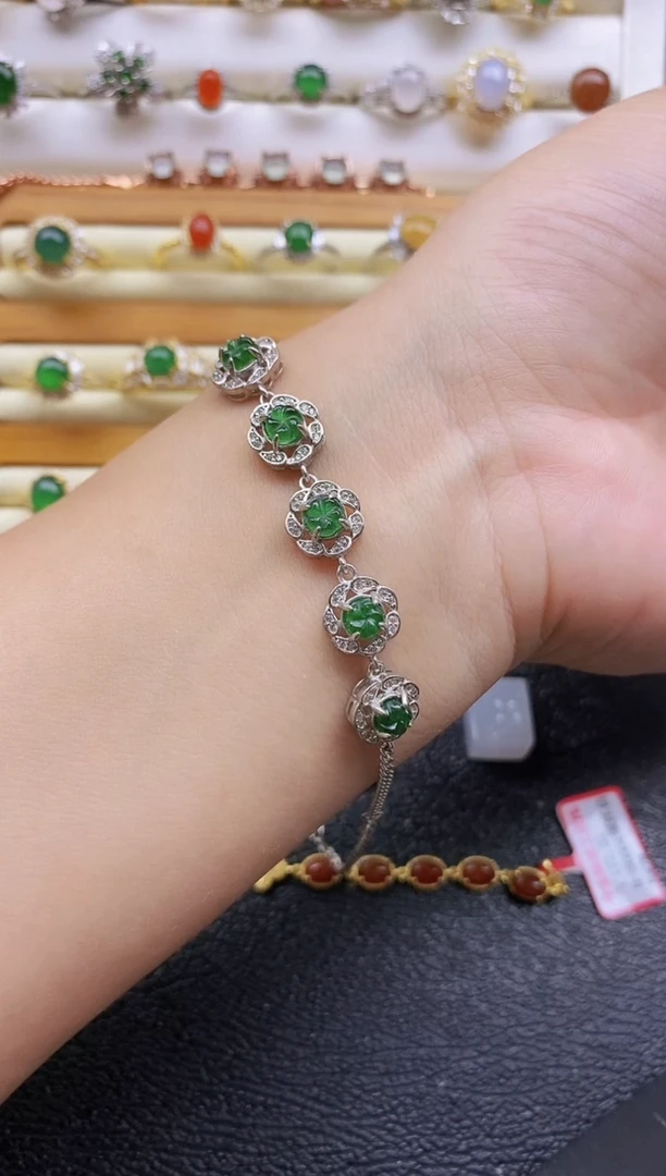 银S925镶嵌戒指翡翠1