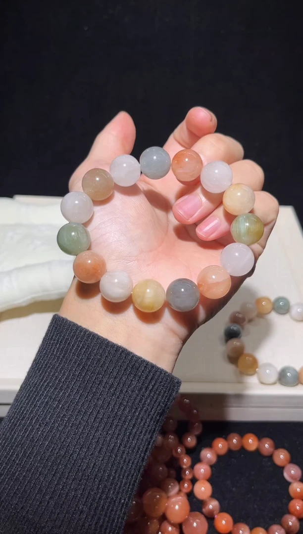 未镶嵌手串水晶23彩兔毛出厂价默认微瑕14+