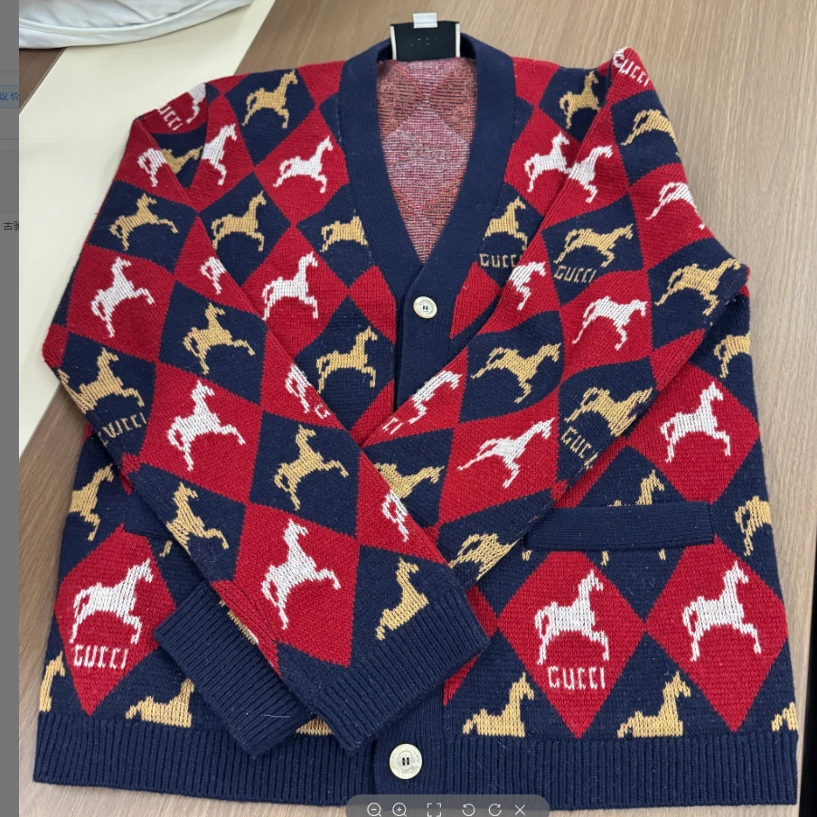 95新 GUCCI/古驰 针织小鹿开衫175码/250702WQQ8XI1