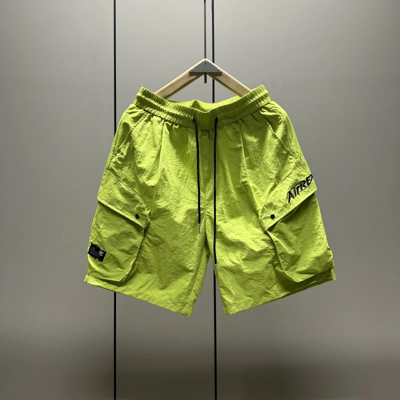 夏季新款潮牌刺绣户外速干休闲短裤男士宽松百搭青年帅气工装短裤