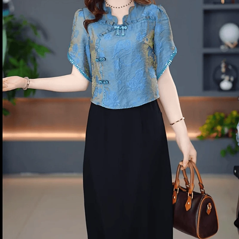 2025夏季新款时尚优雅韩版气质女人味收腰减龄修身显瘦洋气连衣裙