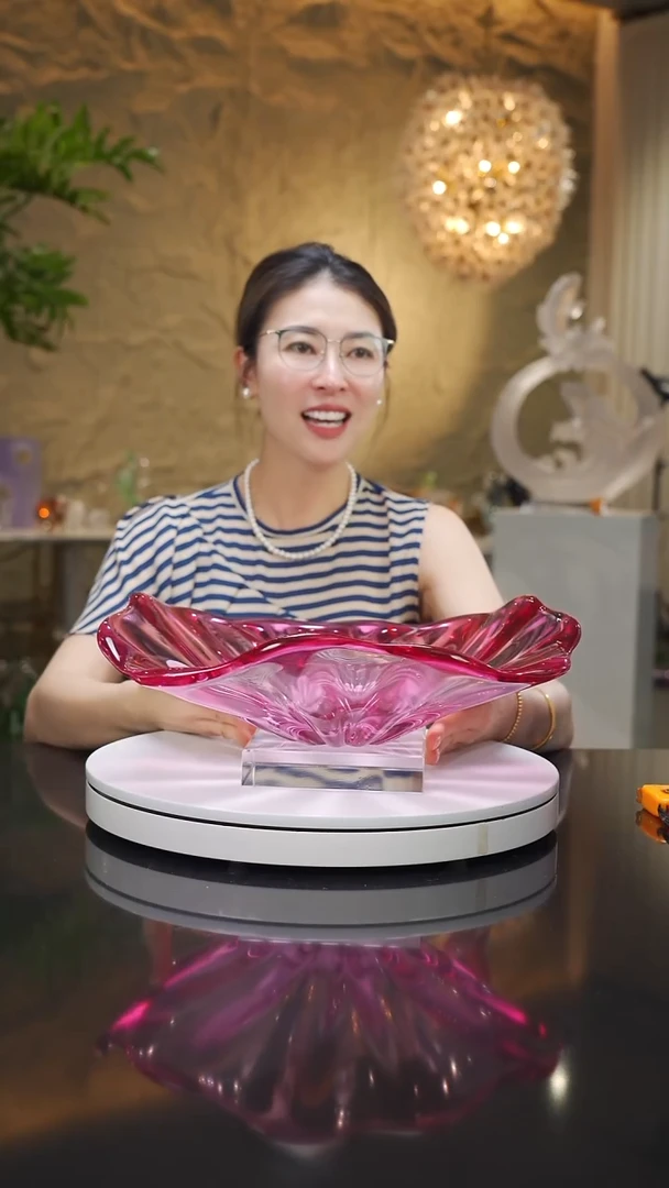 瓷片福利金红郁金香果盘