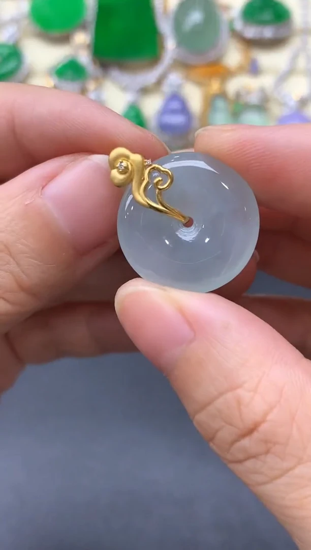 颈饰18K金镶嵌翡翠315-中国好珍宝