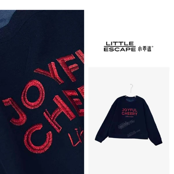 小乖逃双色！卫衣藏蓝紫色字母JO圆领宽松潮流百搭款M9350