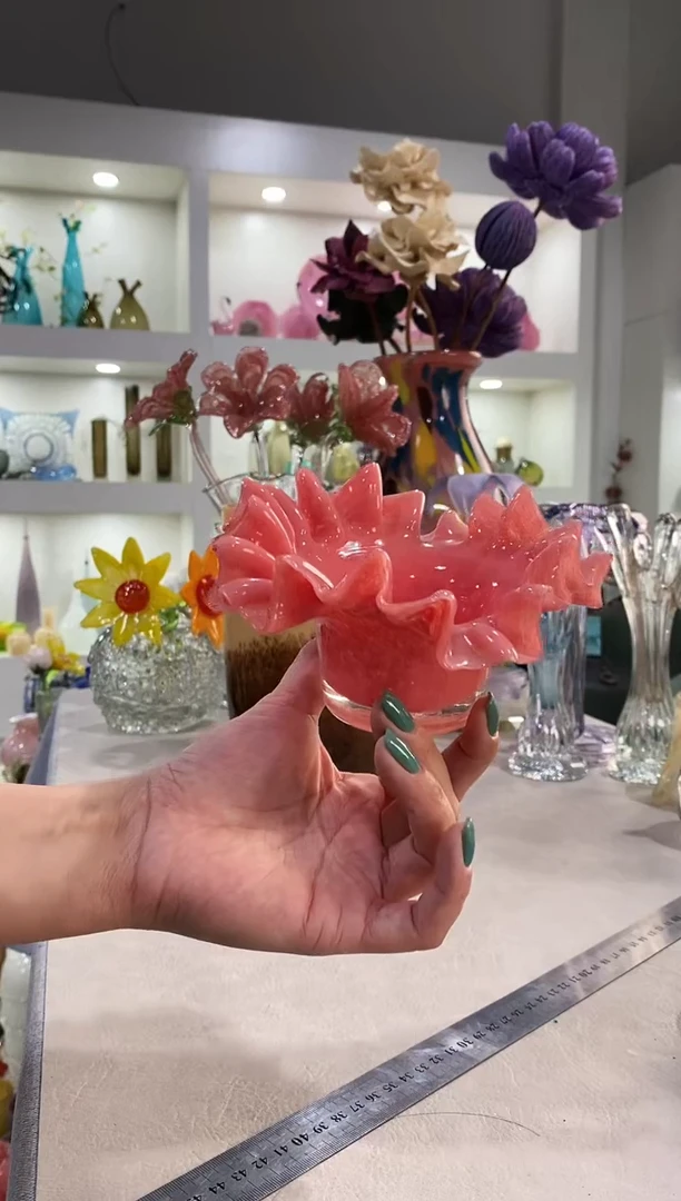慕忆家手作琉璃花瓶微瑕
