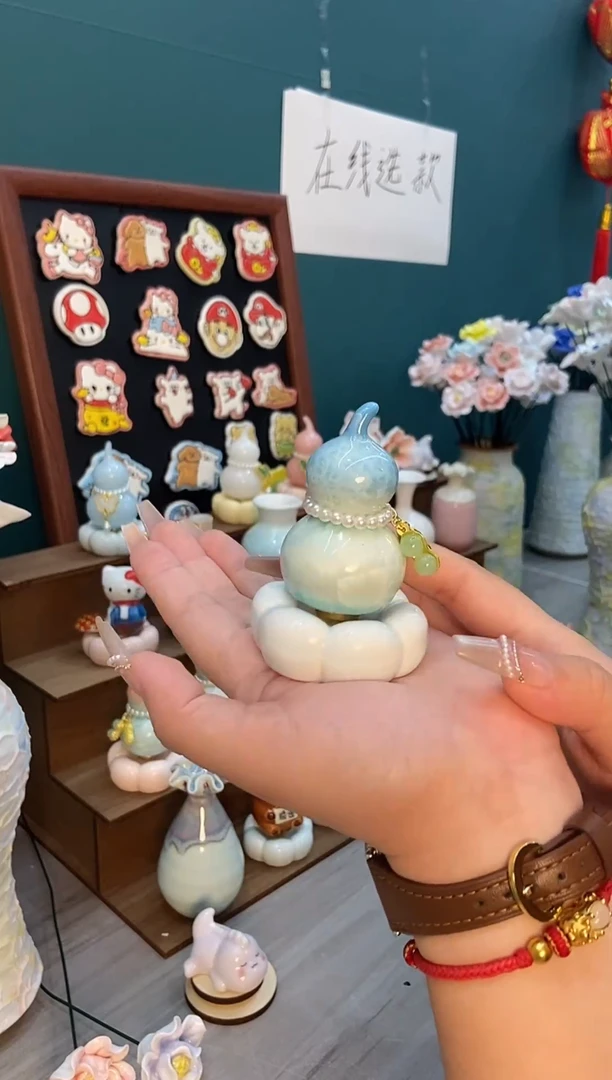 摆件结晶釉葫芦1个装