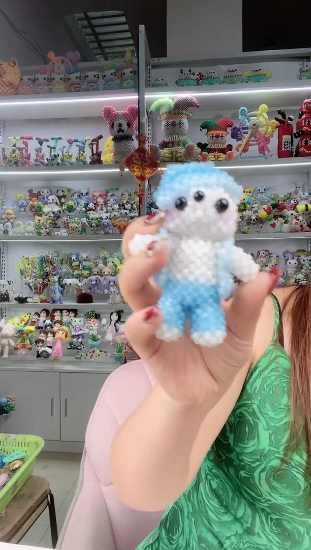 玻璃0803卡4水晶绅士熊材料包1套天青蓝玉