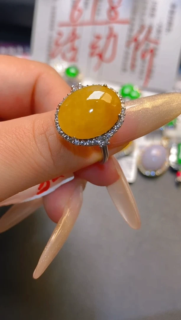 翡翠银S925镶嵌耳饰天然