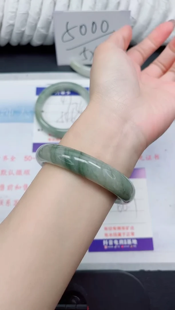 【闪购商品】石英质玉手镯未镶嵌48-60.1棉感重，需要养，介意勿拍