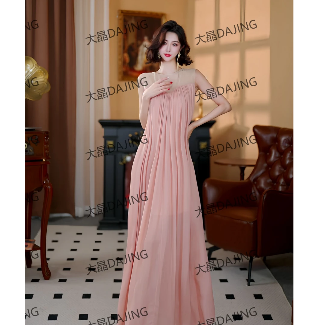 【大晶定制】“百变度假裙”新款无袖网纱度假风慵懒气质长款连衣裙