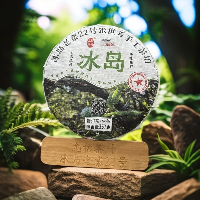 冰岛老寨2025年头春头采357克饼茶 普洱生茶
