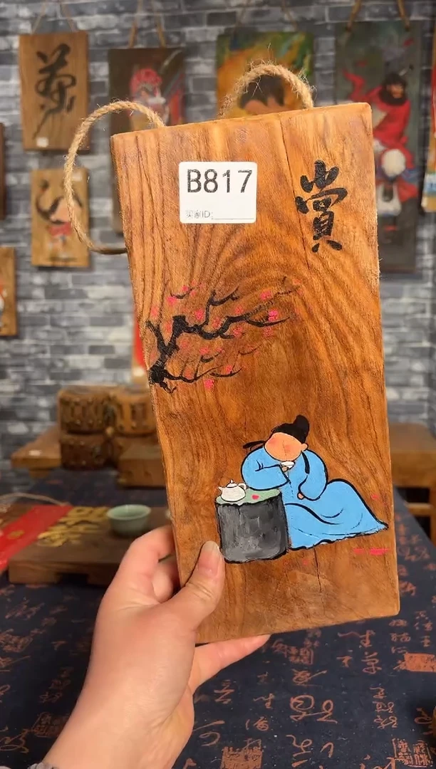 风化老门板丙烯画