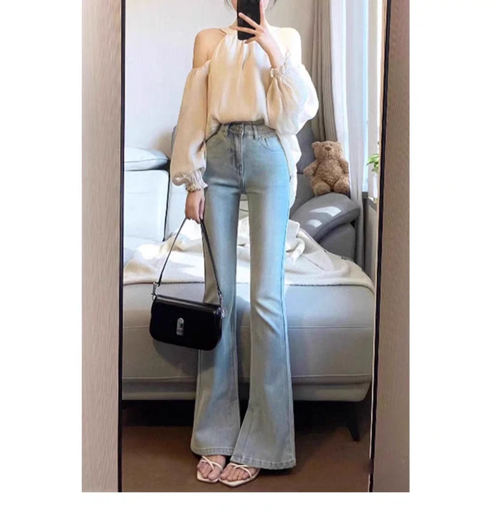 1333-3＃2025夏季新款纳米兰高品质弹力微喇时尚薄显瘦百搭设计师