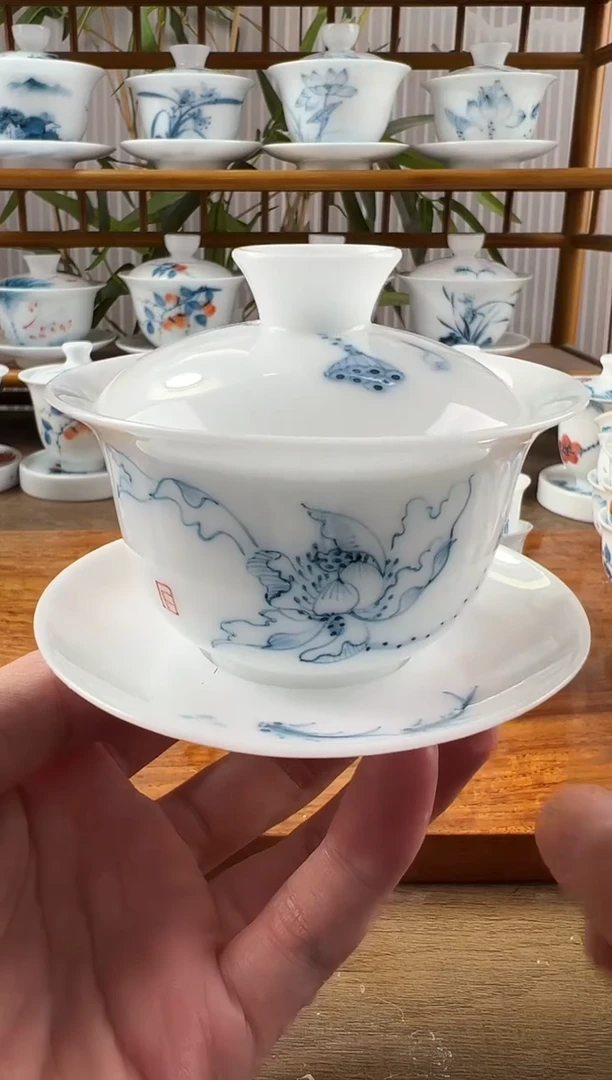 全品高冰舞莲130ml三才盖碗