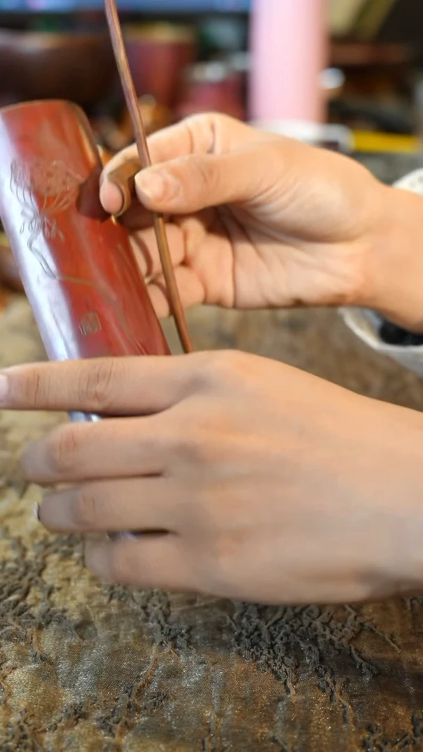 融银茶则三件紫铜