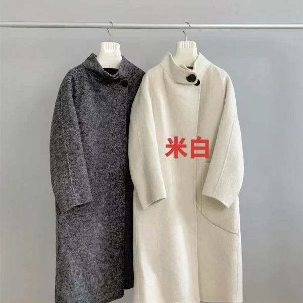 8261羊毛大衣2025秋冬新款毛呢大衣时尚中长款百搭双面呢女外套