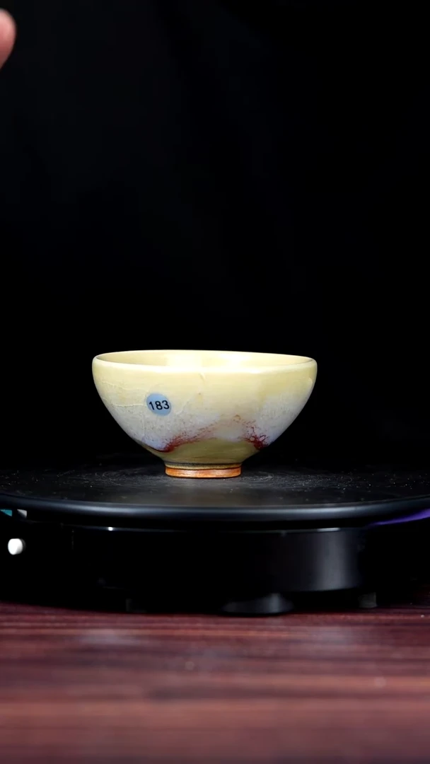 183#一级品原矿钧瓷鸡心杯