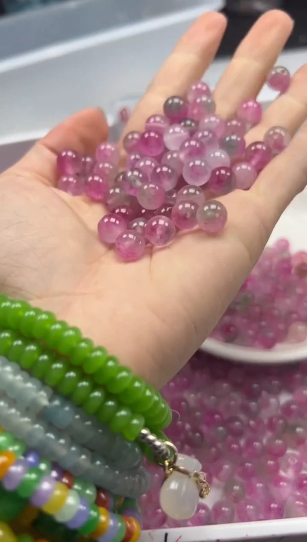 未镶嵌颈饰碧玺w1779西瓜碧玺8mm*30颗