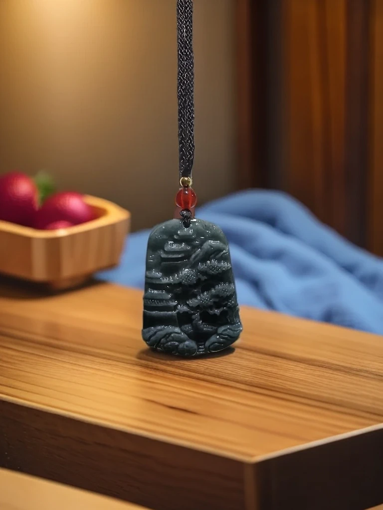 《童总专属》纯天然未镶嵌多样性发其一翡翠山水牌   1
