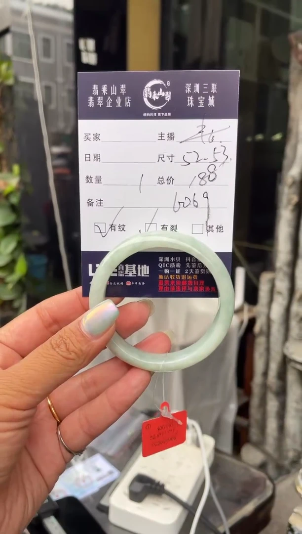 未镶嵌手镯翡翠C 52-53正圈 6069