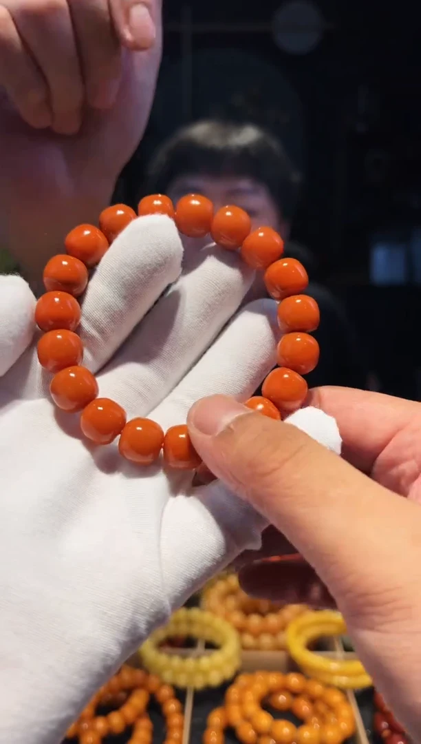 手串未镶嵌南红玛瑙柿子黄单圈