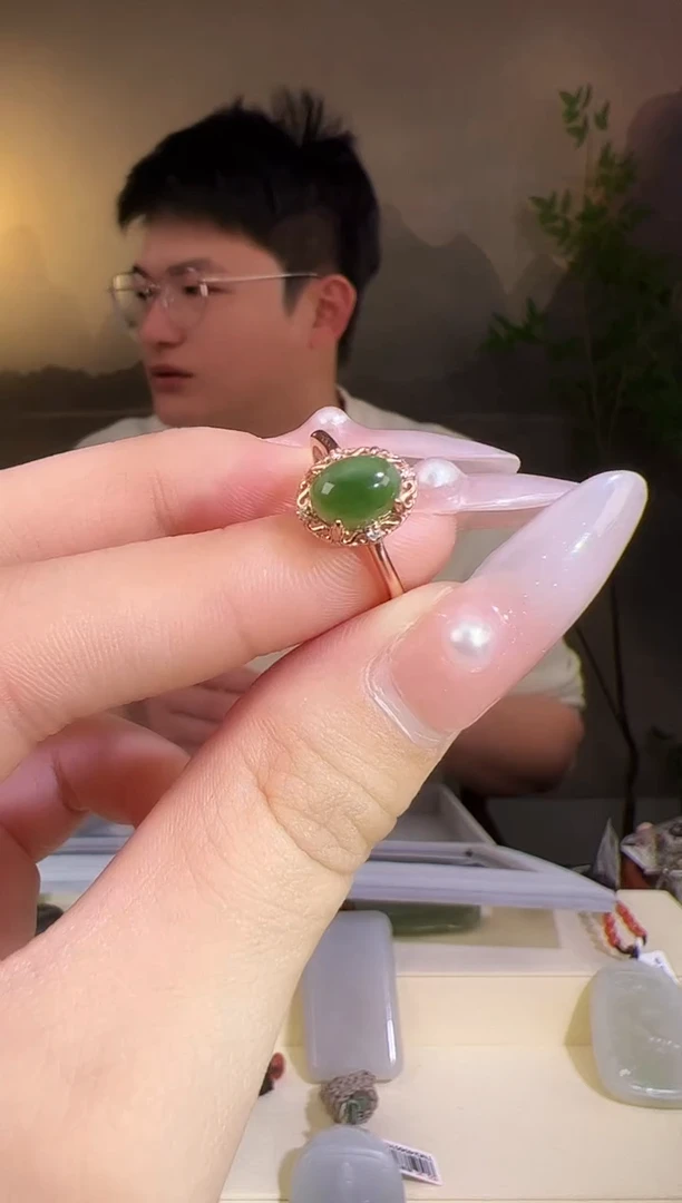 【闪购商品】和田玉戒指银S925镶嵌2