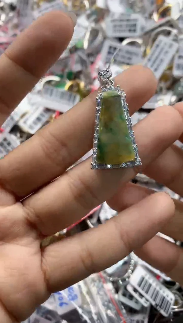 银S925镶嵌戒指翡翠14     8