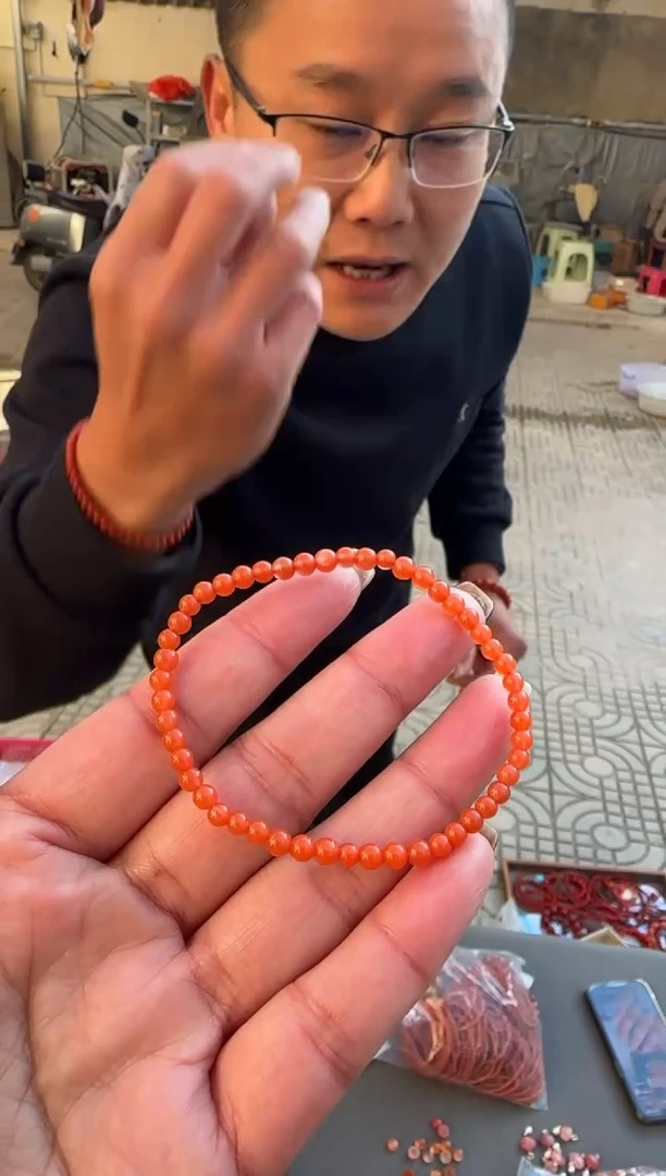 未镶嵌珠串南红玛瑙原矿无优化大陷坝单圈4mm W