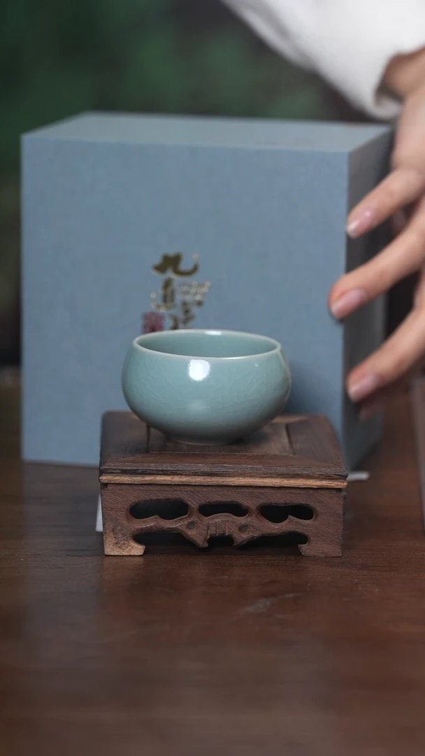 【闪购商品】清凉寺原产地仿古釉手工汝瓷禅定杯